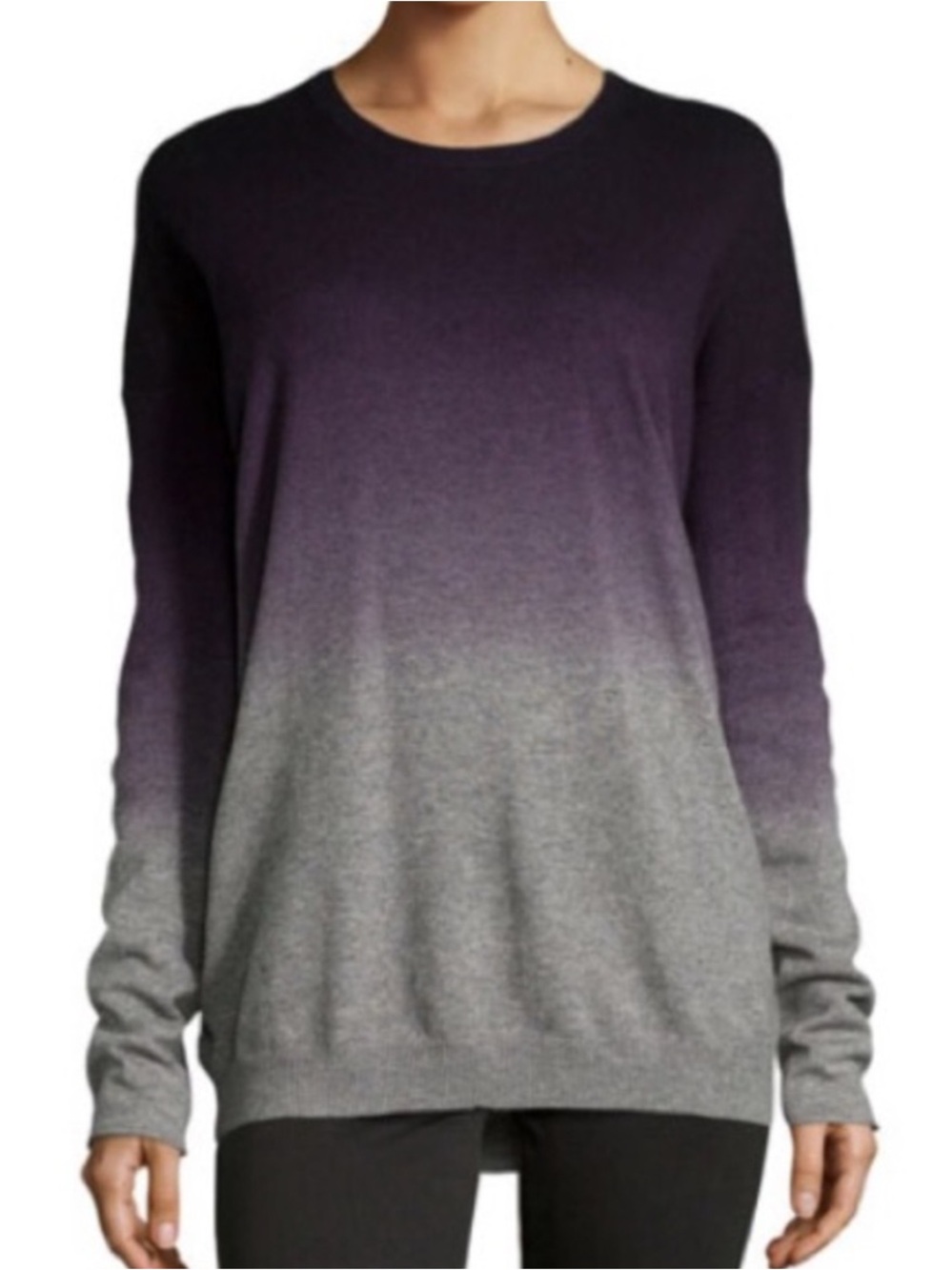 Vince Ombre Purple Gray Wool/Cashmere Sweater Crewneck Sweater Sz XS